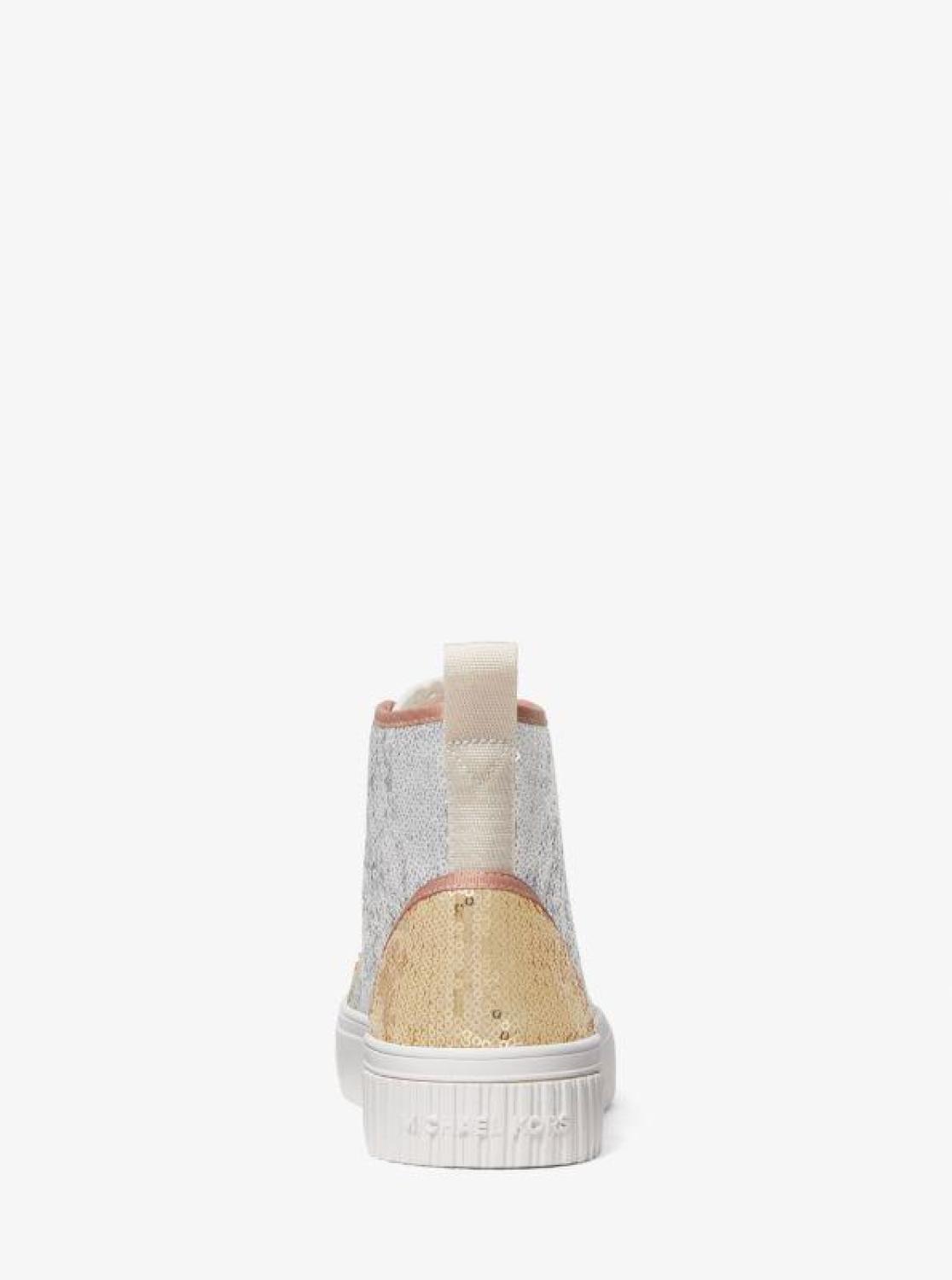 Gertie Two-Tone Sequined Canvas High-Top Sneaker