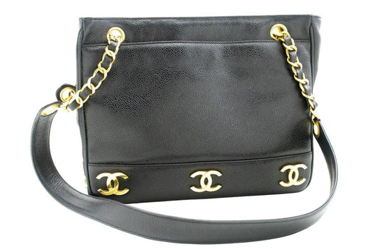 Chanel Triple Coco  Leather Shoulder Bag (Pre-Owned)