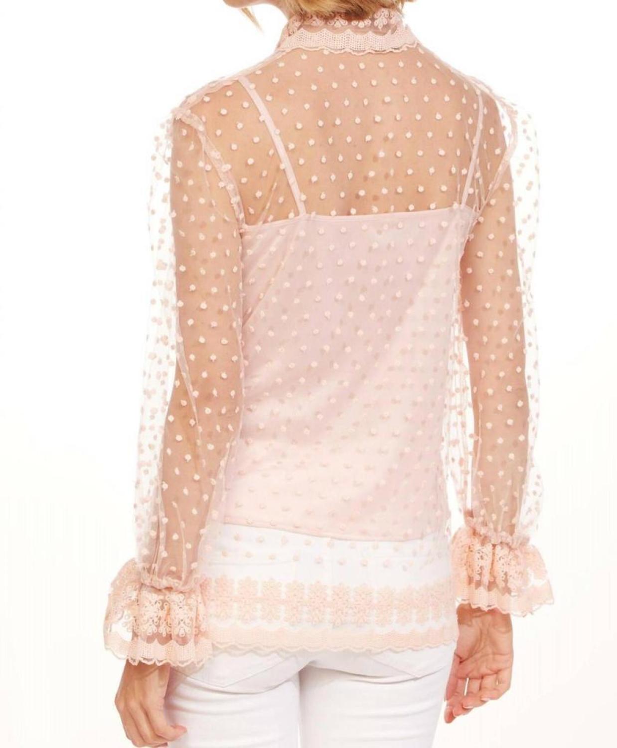 Montse Blouse In Blushing Dot