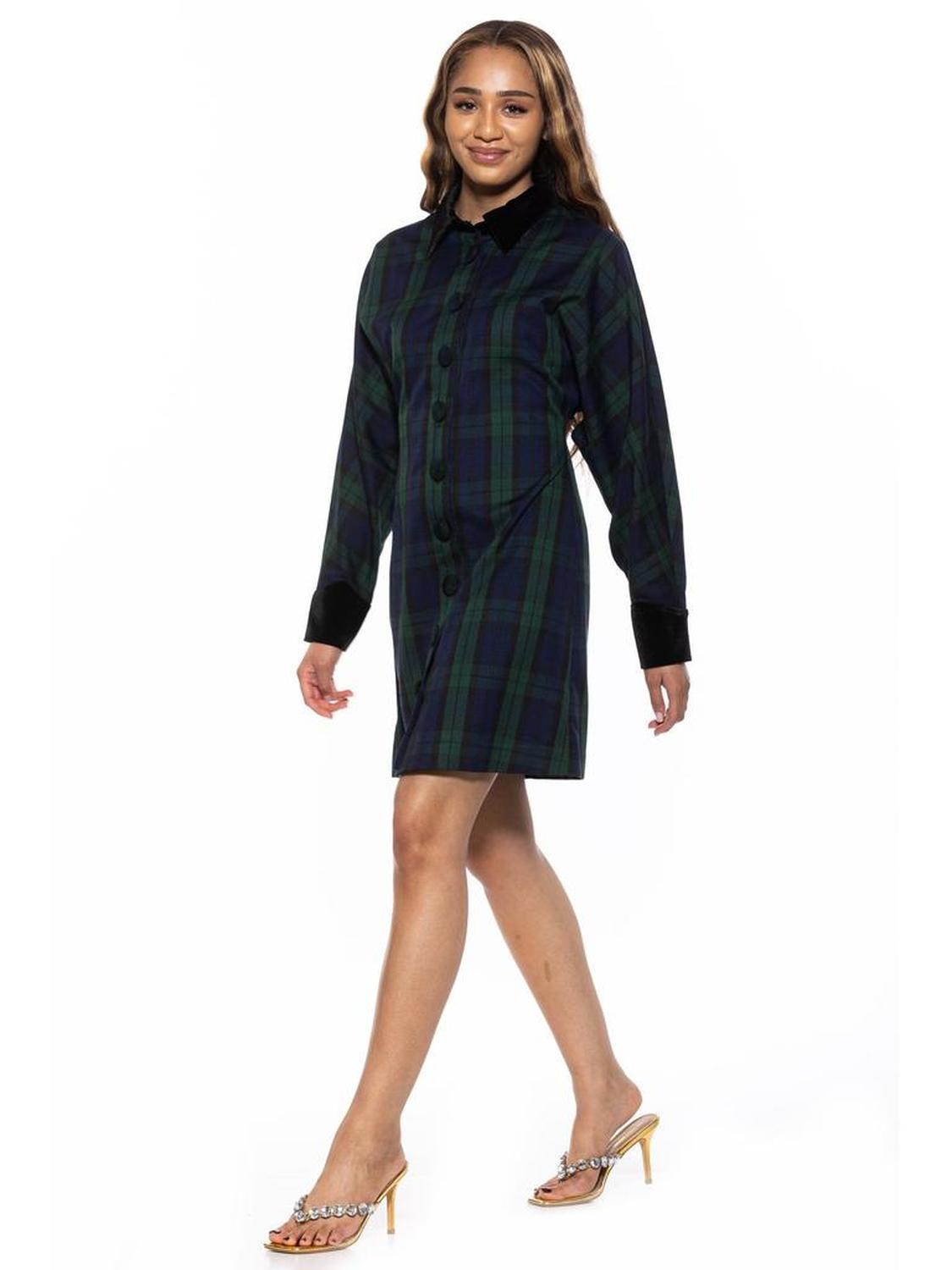 Velvette Plaid Dress