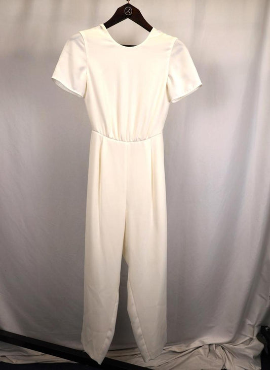 Max Mara Cady Open Back Jumpsuit in White Cotton