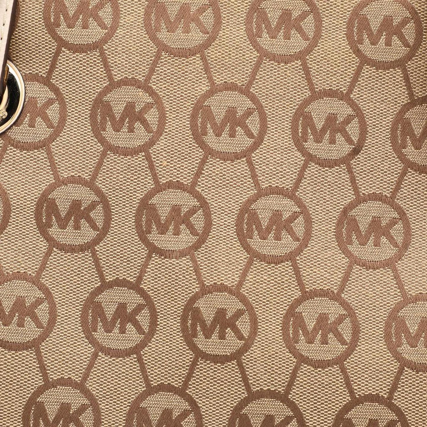 Michael Kors Beige/brown Signature Canvas Jet Set Tote