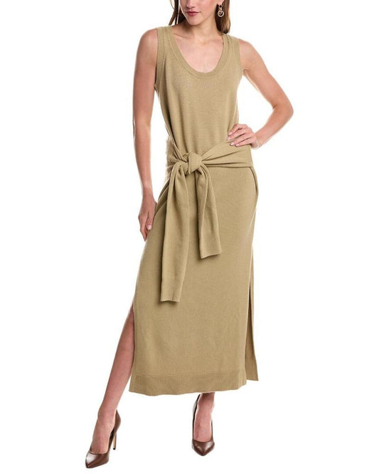 Michael Kors Collection Tie Slit Cashmere Sweaterdress