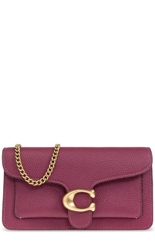 Coach Tabby Logo Plaque Chained Clutch Bag