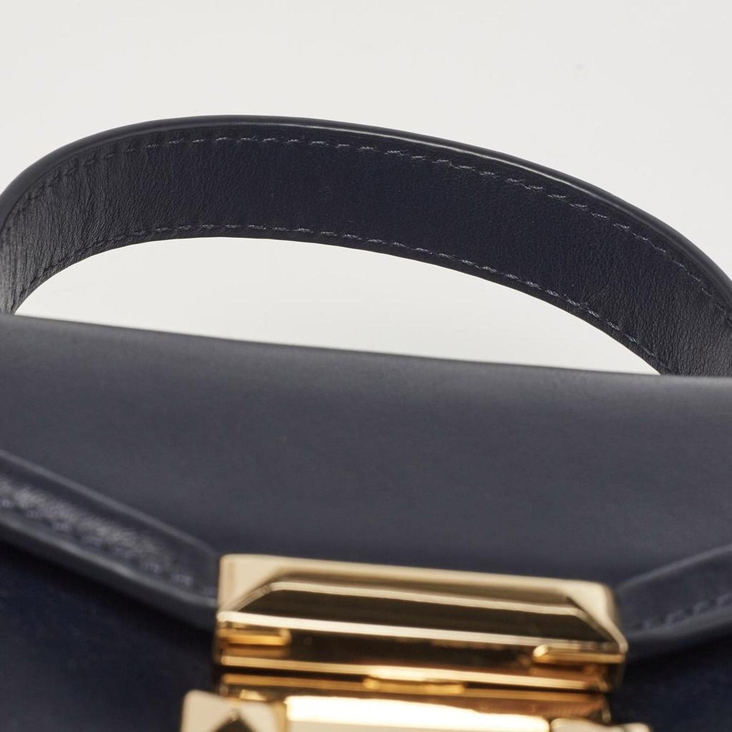 Michael Kors Navy Blue Leather Mini Whitney Top Handle Bag