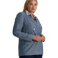 Plus Size Double-Breasted Chambray Blazer