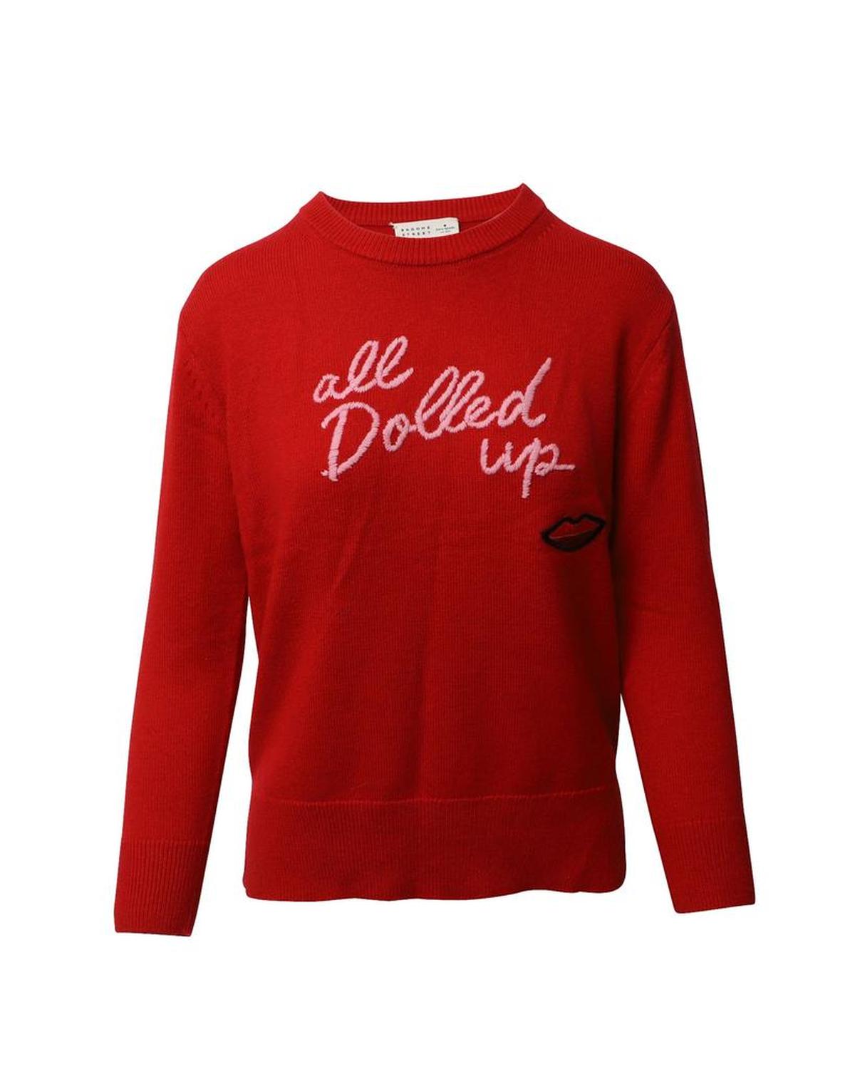 Kate Spade All Dolled Up Sweater in Red Wool