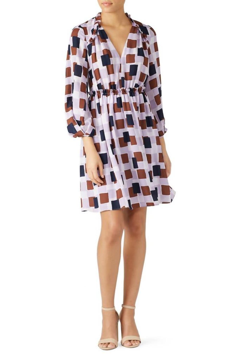 Geo Squares Dress In Purple