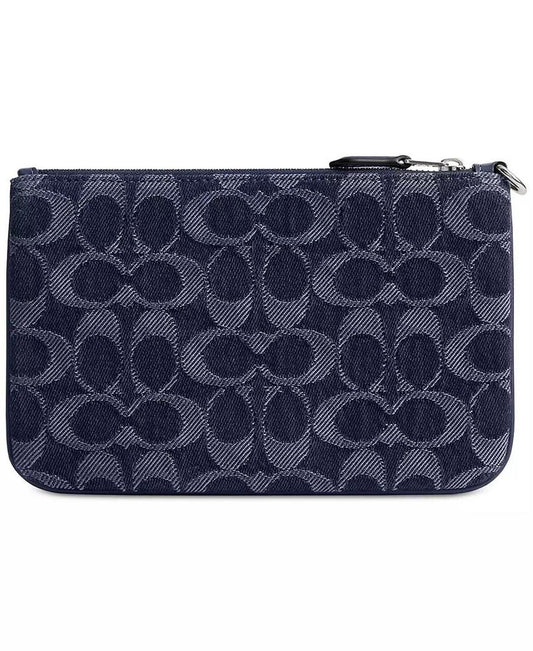 Essential Small Wristlet in Signature Denim