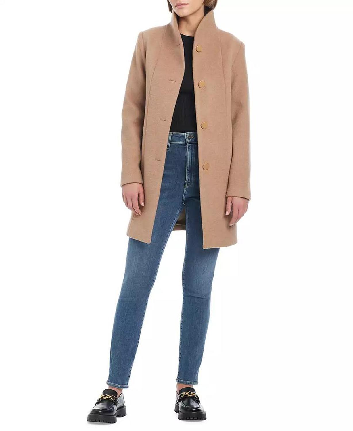 Women's Single-Breasted Stand-Collar Coat