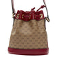 new GUCCI DORAEMON 2021 Limited GG Supreme red drawstring crossbody bucket bag