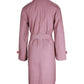 Marc Jacobs Micro Plaid Bow Detail Trench Coat in Pink Cotton