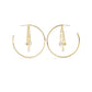 Faux Stone Signature Charm Hoop Earrings