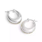 Faux Stone Pave Tubular Huggies Earrings