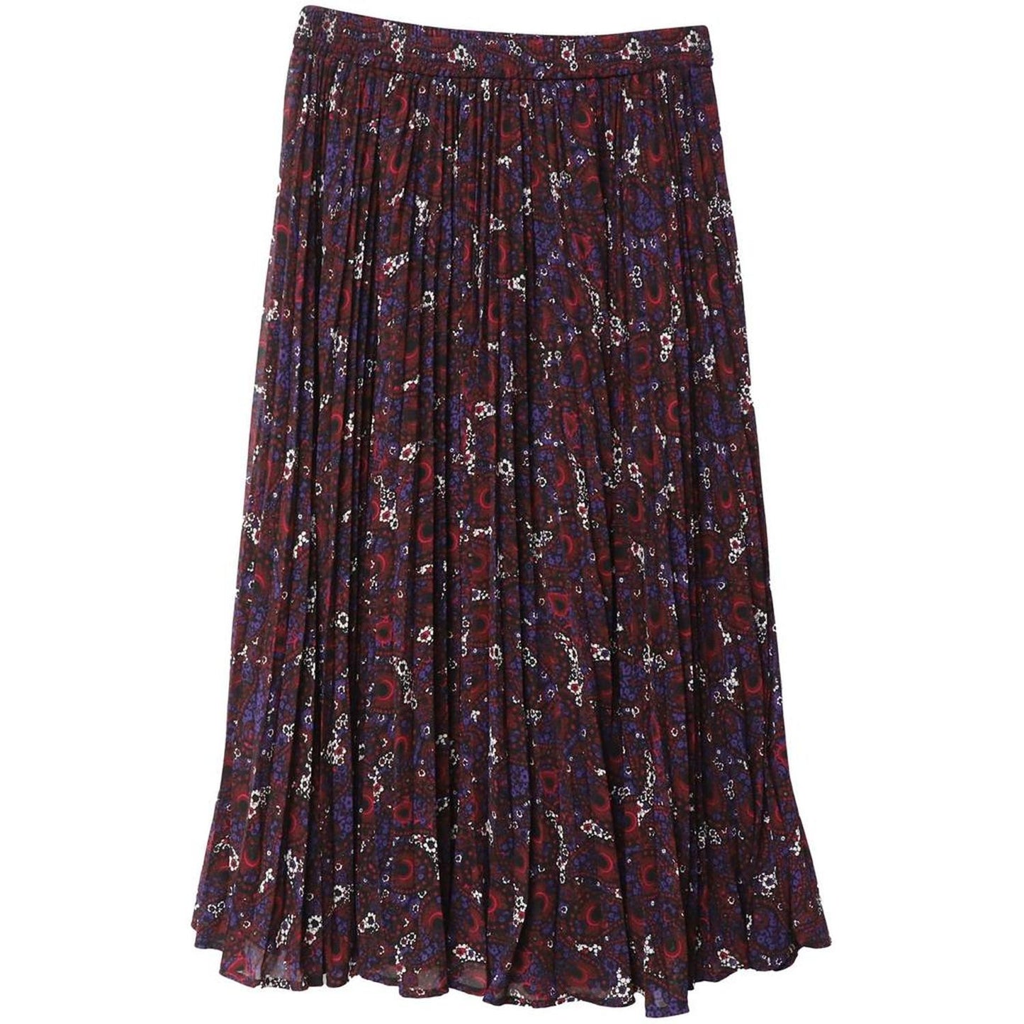 Michael Kors Pleated Floral-Print Maxi Skirt in Multicolor Polyester