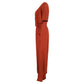 Max Mara Eolo V-Neck Belted Jumpsuit in Orange Viscose