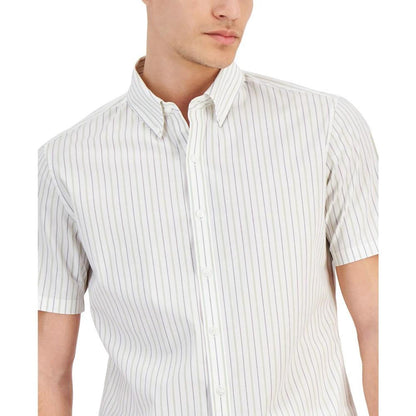 Men's Slim-Fit Stretch Stripe Button-Down Shirt