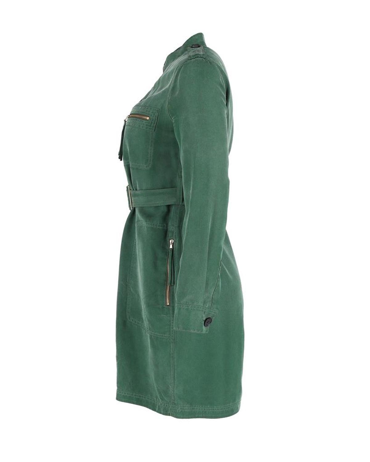 Marc Jacobs Belted Zipped Dress in Green Polyester