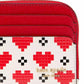 Devin Pixel Hearts Embossed Saffiano Leather Card Case Wristlet