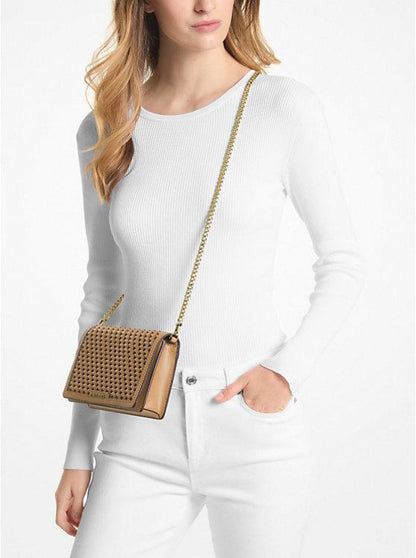 Jet Set Medium Woven Leather Crossbody Bag