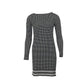 Michael Kors Checked Mini Dress with Houndstooth Hem in Black Polyester