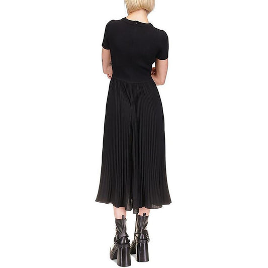 Womens Pleated Viscose Midi Dress