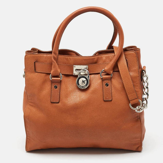 Brown Leather Large Hamilton North South Tote