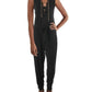 Womens Lace-Up Blouson Jumpsuit