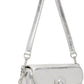 Silver 'The Metallic Leather Clover' Shoulder Bag