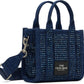 Blue 'The Crystal Denim Crossbody' Tote