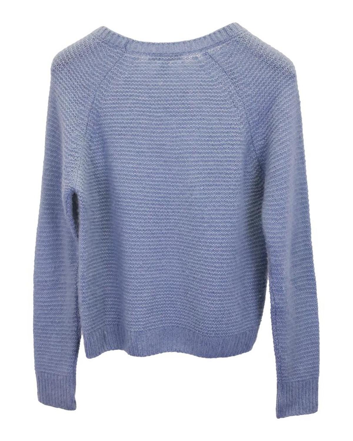 Max Mara Ciad Knit Sweater in Blue Cashmere and Silk