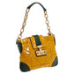 Marc Jacobs Mustard Yellow/green Patent Leather And Leather Shoulder Bag