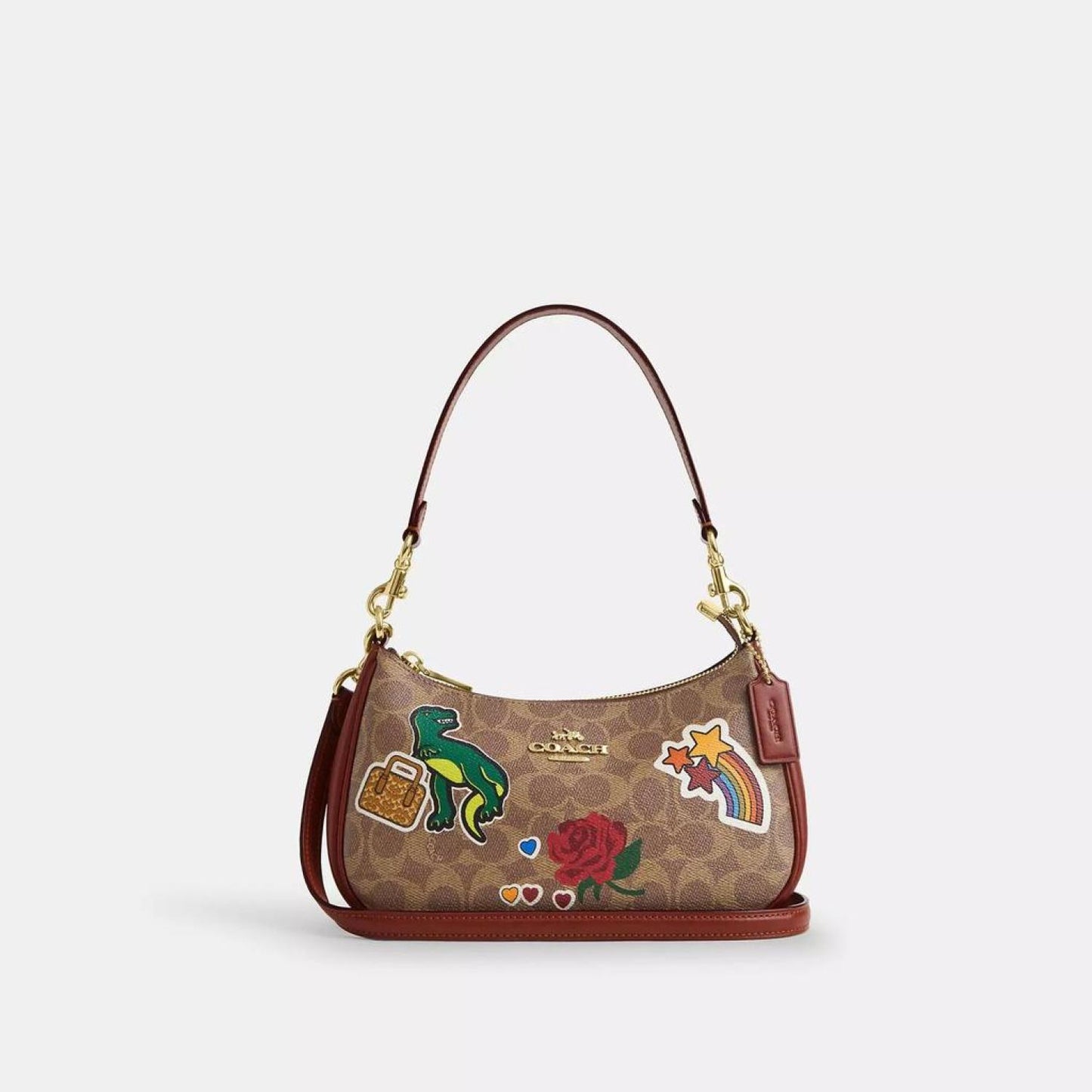 Coach Outlet Teri Shoulder Bag In Signature Canvas With Sticker Print