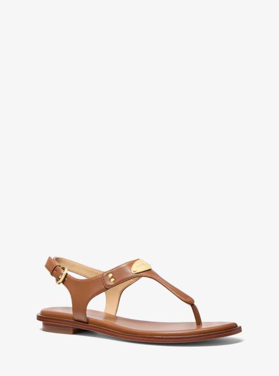 Logo Plate T-Strap Sandal