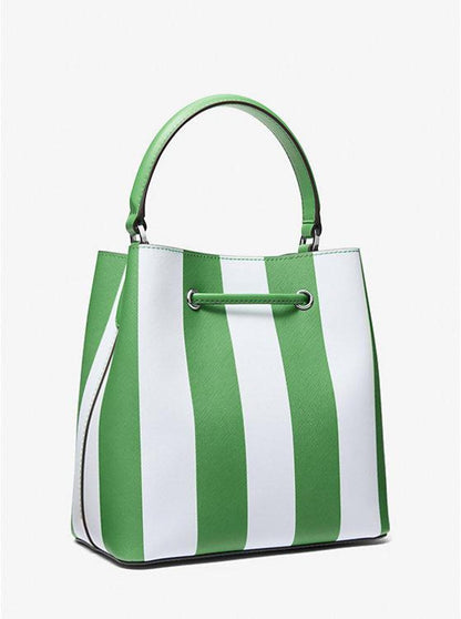 Suri Medium Striped Bucket Bag