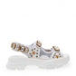 Gucci Embellished Leather & Mesh Sandals