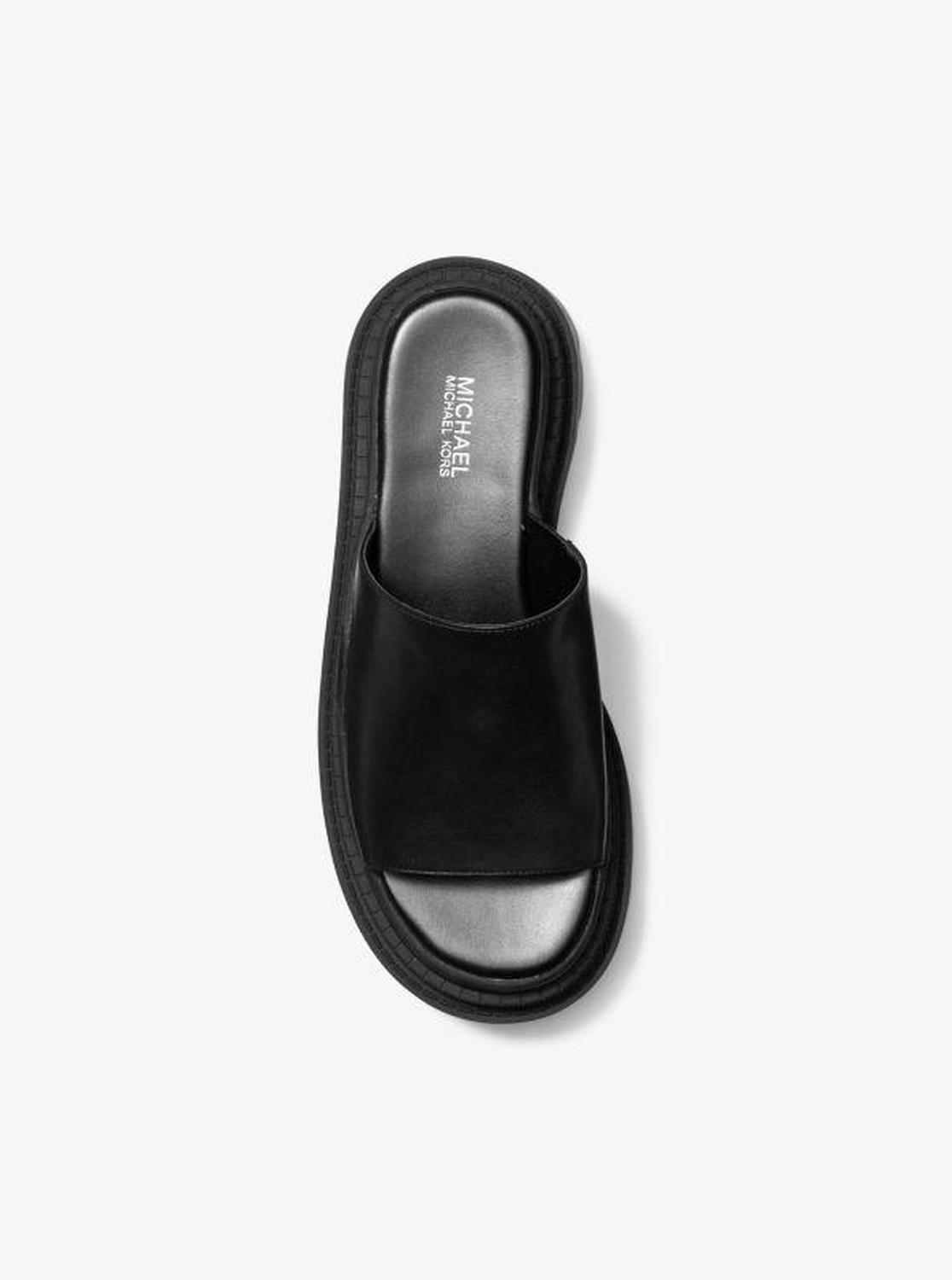 Kendra Leather Platform Slide Sandal