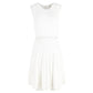 Michael Michael Kors Whipstitched Pleated Knitted Mini Dress in White Viscose