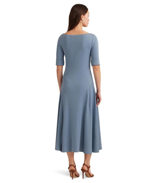 Stretch Cotton Midi Dress