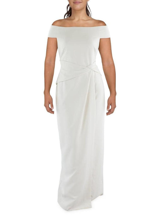 Womens Off-The-Shoulder Maxi Evening Dress