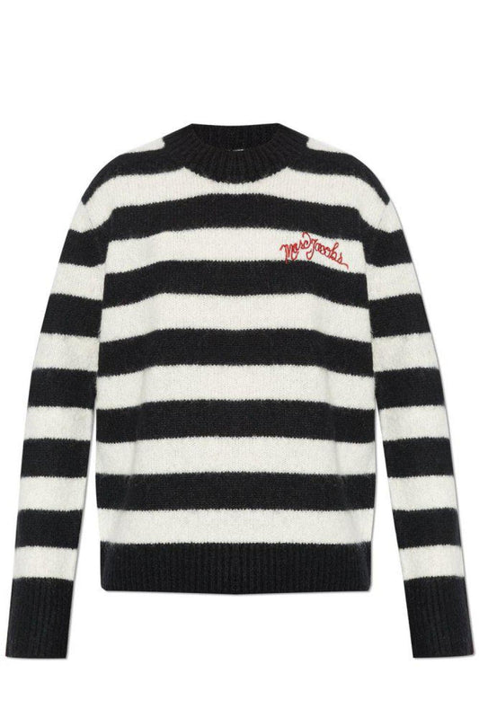 Marc Jacobs The Striped Brushed Logo Embroidered Jumper