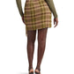 Plus Size Plaid Ruffle-Trim Georgette Skirt