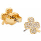 Lucky Charm Gold-Tone Pavé Crystal Clover Stud Earrings