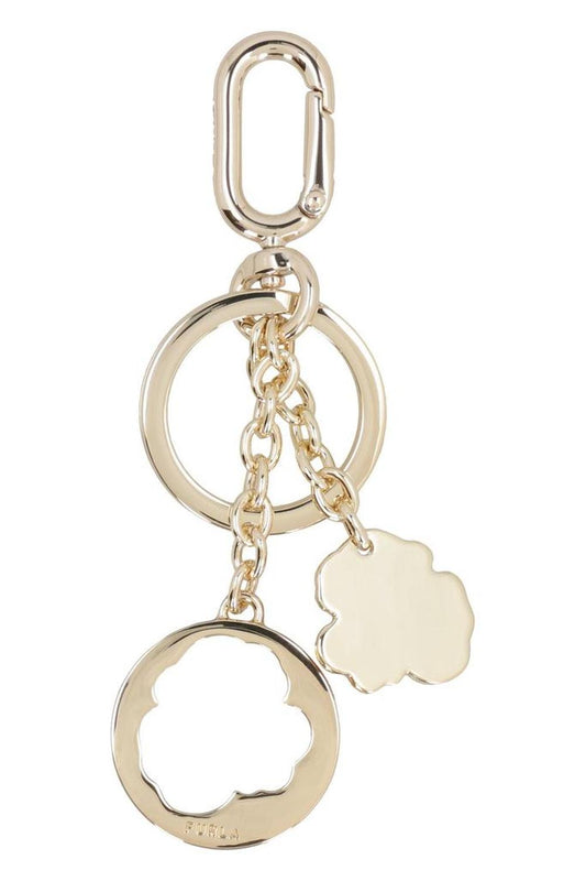 Furla Flower Charm Embellished Keyring