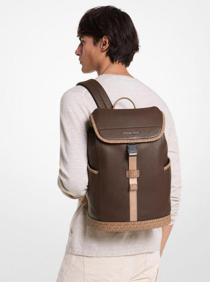 Hudson Leather and Signature Logo Backpack