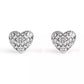 Faux Stone Signature Quilted Heart Stud Earrings