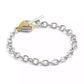 Faux Stone Signature Heart Padlock Charm Bracelet