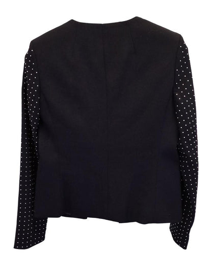 Michael Kors Studded Sleeve Blazer in Black Polyester