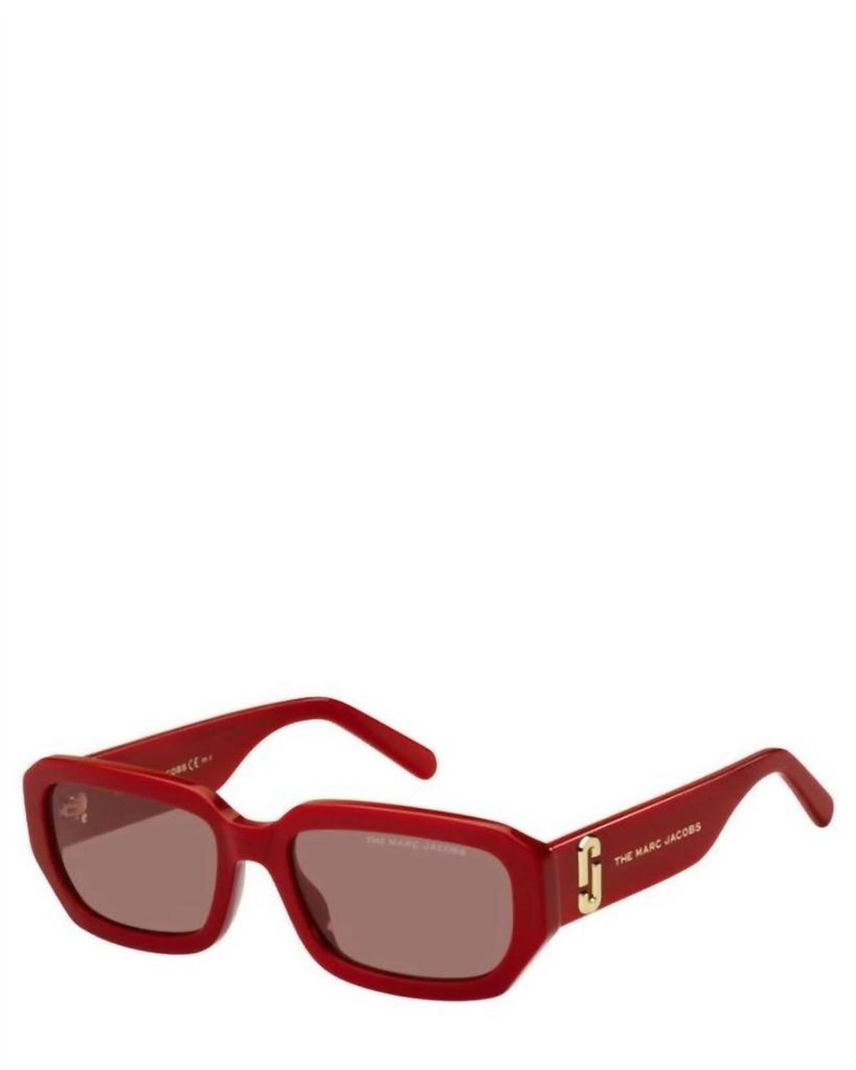 Women's Full Rim Square Sunglasses In Red/burgundy