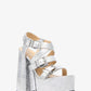 Darrington Crackled Metallic Leather Platform Sandal